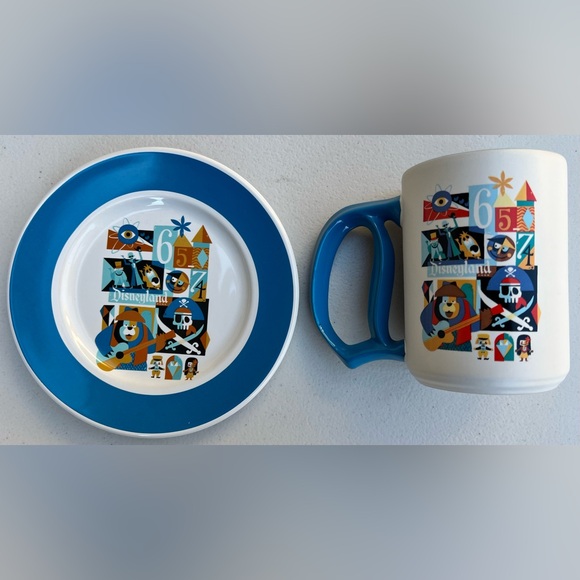 Disneyland Diamond 60th Anniversary 1965-1974 Decades Coffee Mug and Saucer Set - Picture 2 of 4